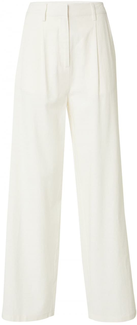 RÆRE by Lorena Rae Plisované nohavice  šedobiela