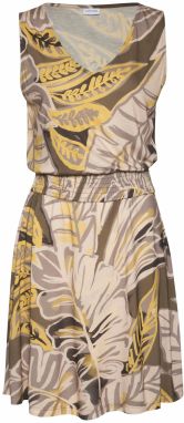 LASCANA Letné šaty  svetlobéžová / tmavobéžová / tmavohnedá / zlatá žltá