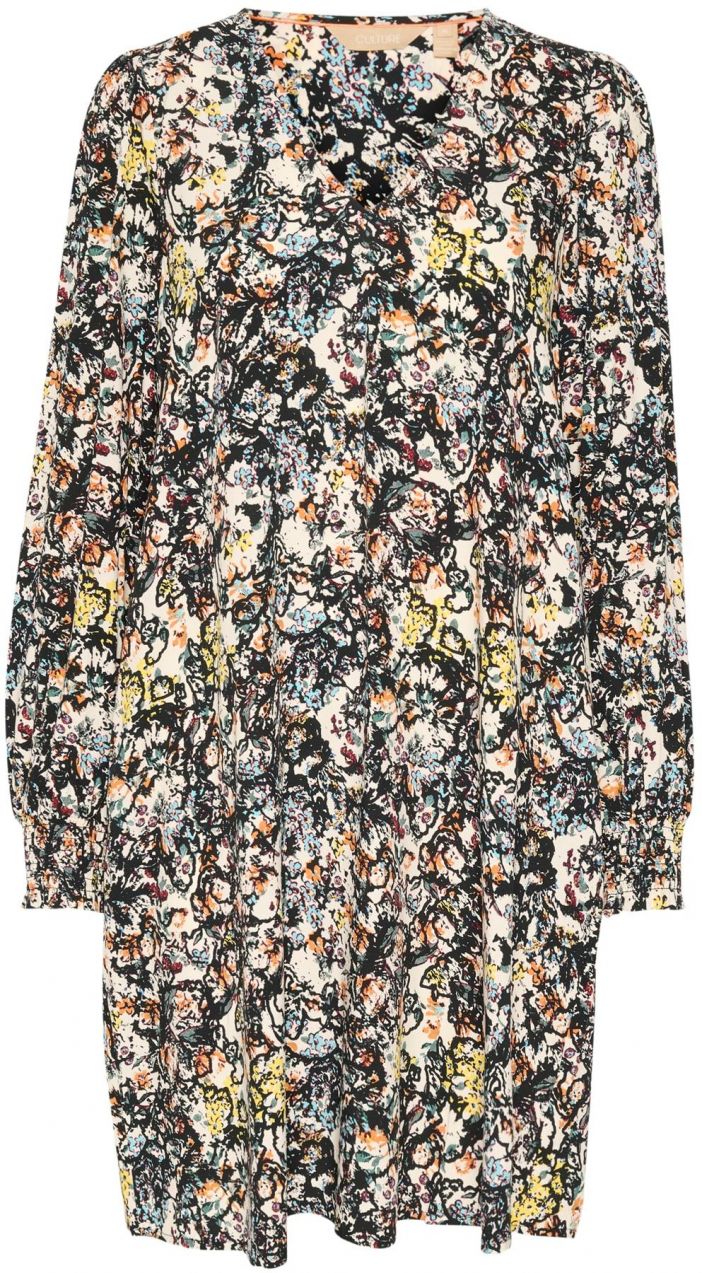 CULTURE Šaty 'CUSika Bello'  svetlomodrá / žltá / čierna / biela