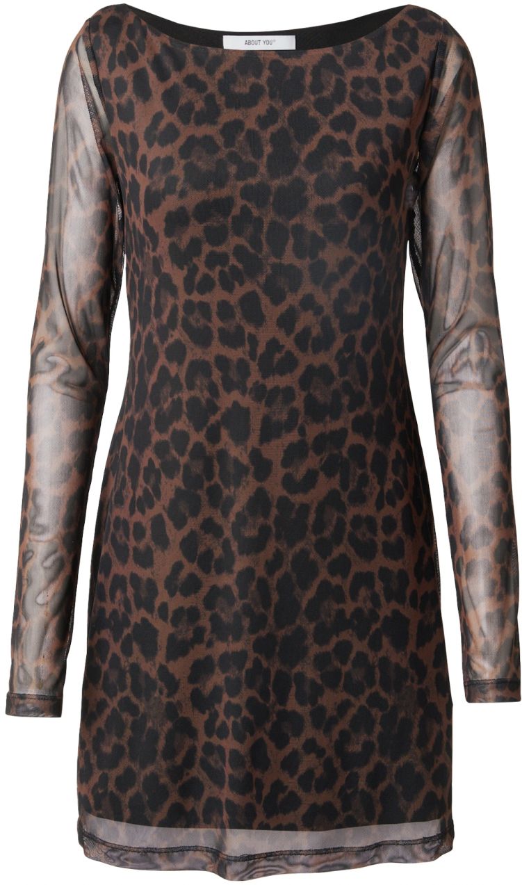 ABOUT YOU Šaty 'Duffy'  hnedá / tmavohnedá / čierna