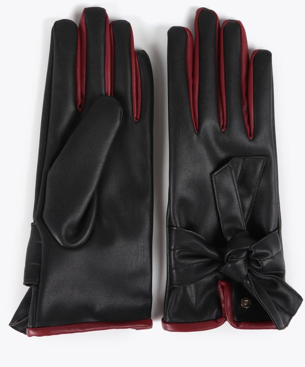 Lola Casademunt Prstové rukavice  červená / čierna