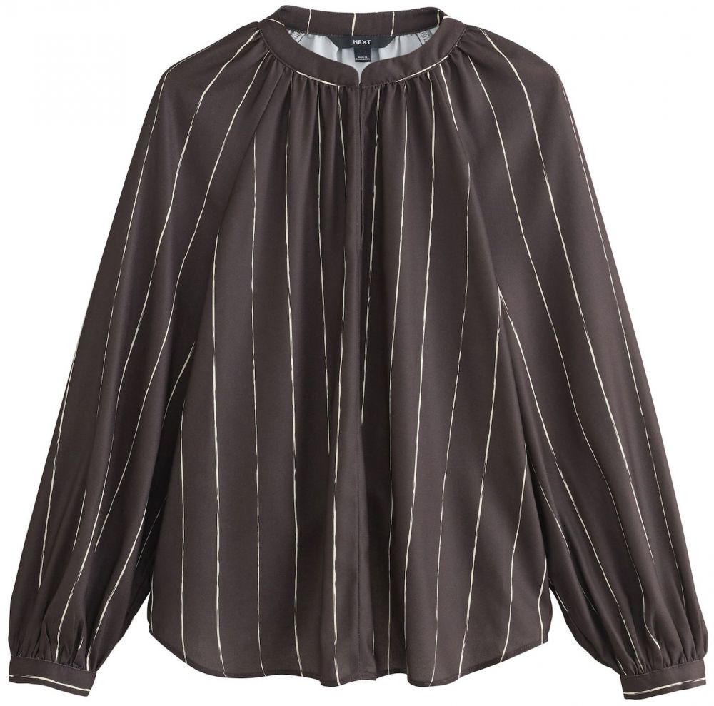 Next Blúzka  tmavohnedá / biela