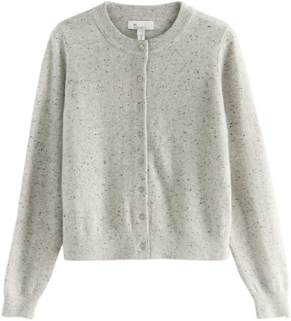 Next Kardigán  sivá melírovaná / čierna