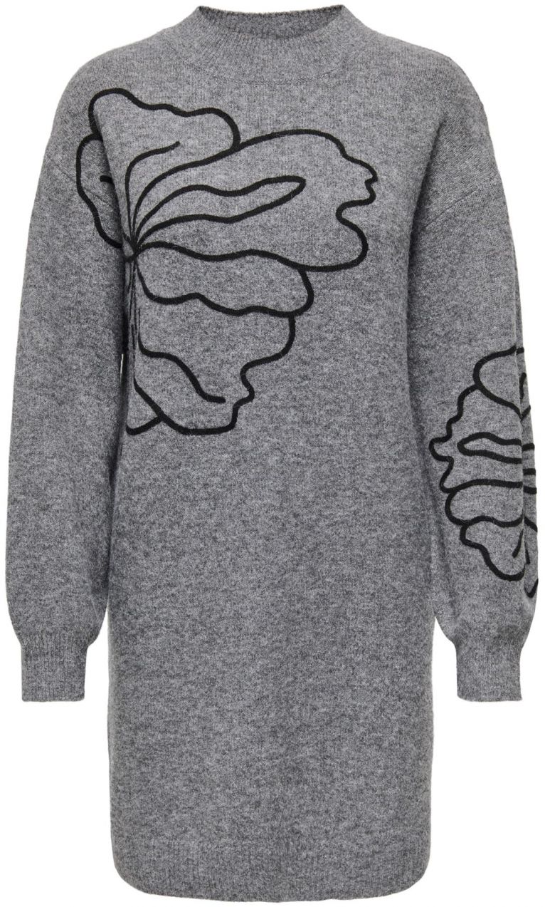 JDY Pletené šaty 'JDYJELLA'  tmavosivá / čierna