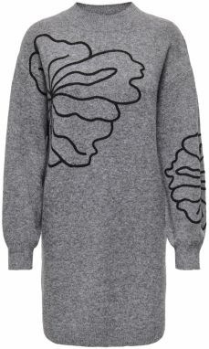 JDY Pletené šaty 'JDYJELLA'  tmavosivá / čierna