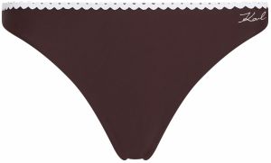 Karl Lagerfeld Bikinové nohavičky  tmavohnedá / biela