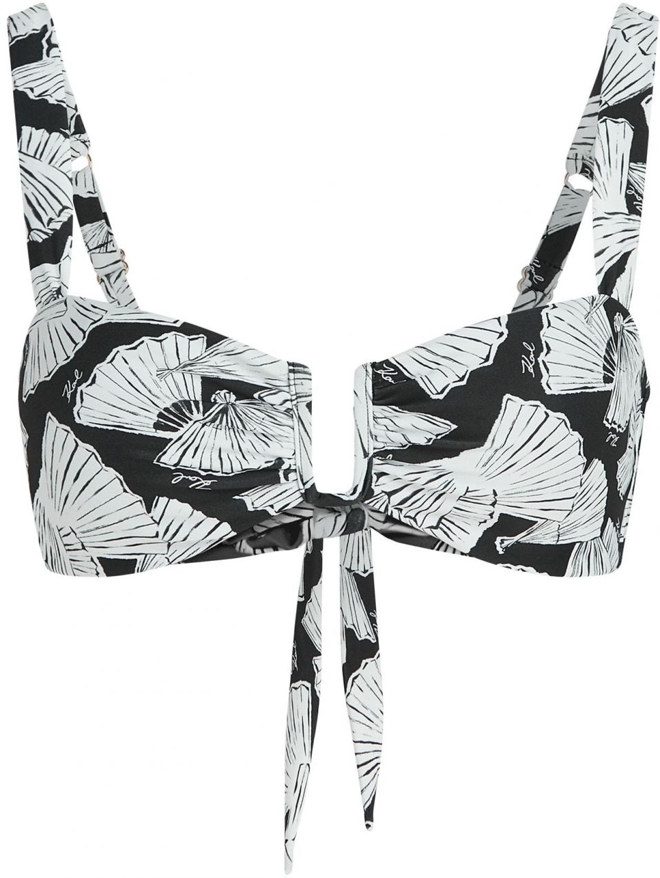 Karl Lagerfeld Bikinový top  sivá / čierna