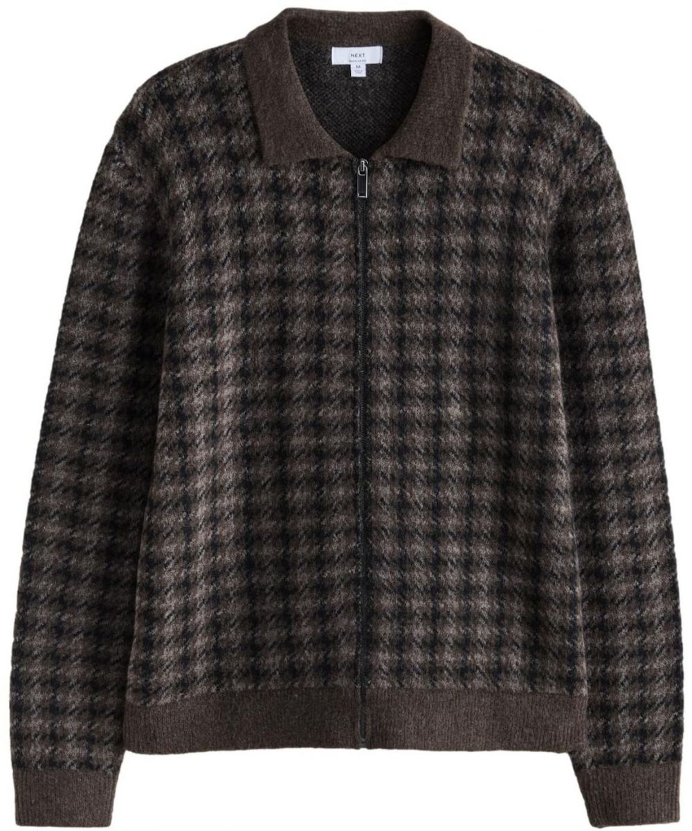 Next Kardigán  čokoládová / hnedá melírovaná / čierna