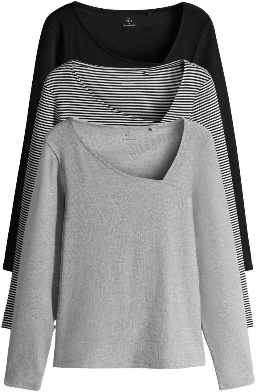 The Set Tričko  sivá / čierna