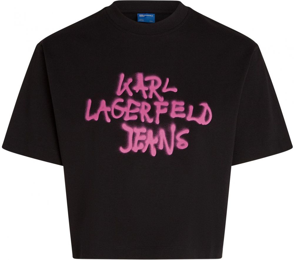 KARL LAGERFELD JEANS Tričko  fuksia / čierna