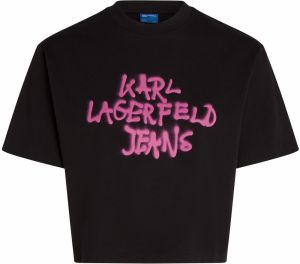 KARL LAGERFELD JEANS Tričko  fuksia / čierna