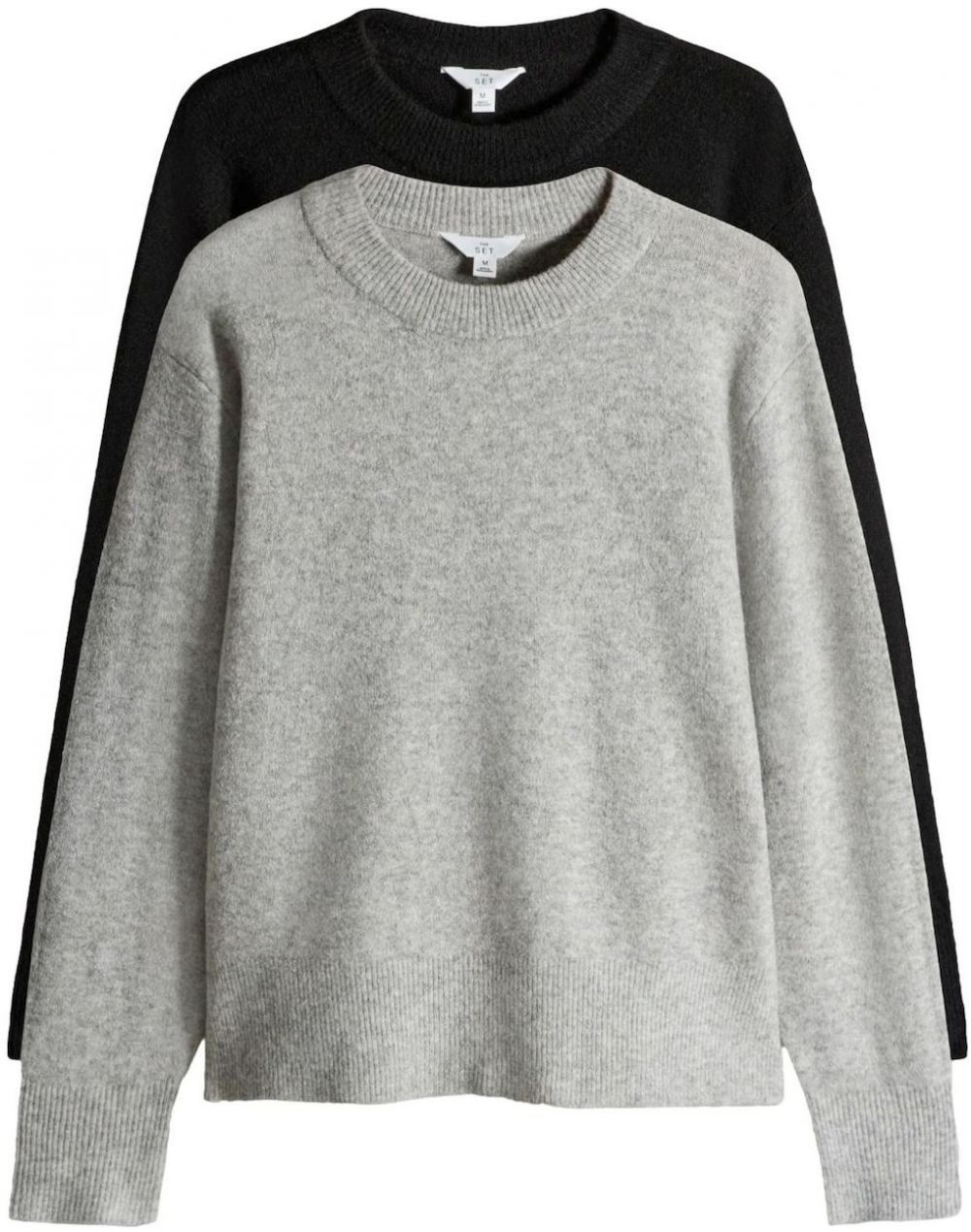 The Set Sveter  sivá melírovaná / čierna