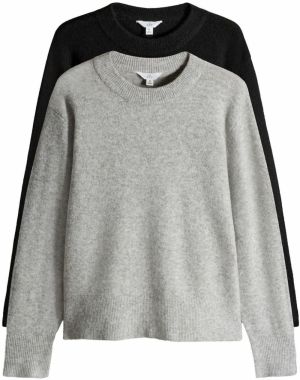 The Set Sveter  sivá melírovaná / čierna