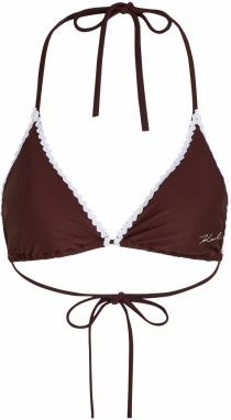 Karl Lagerfeld Bikinový top  tmavohnedá / šedobiela