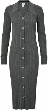 YAS Pletené šaty 'YASMIQLO'  tmavosivá