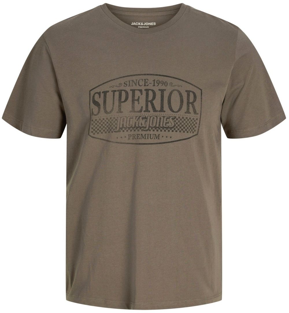 Jack & Jones Premium Tričko 'JPRBLUNOAH'  sivá / tmavozelená