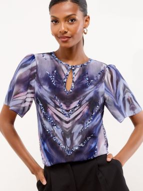 Lipsy Blúzka  modrá / indigo / fialová / čierna