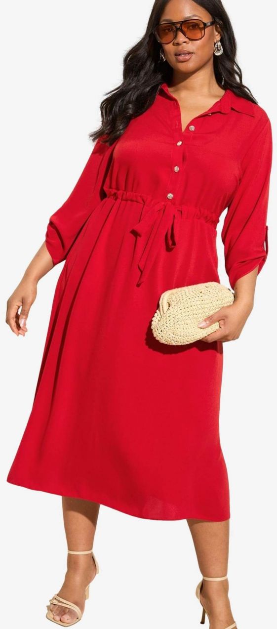 Friends Like These Košeľové šaty  červená