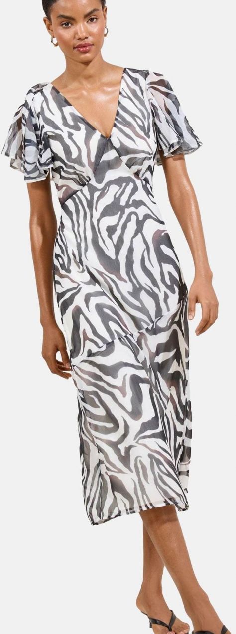 Lipsy Šaty  čierna / biela