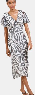 Lipsy Šaty  čierna / biela