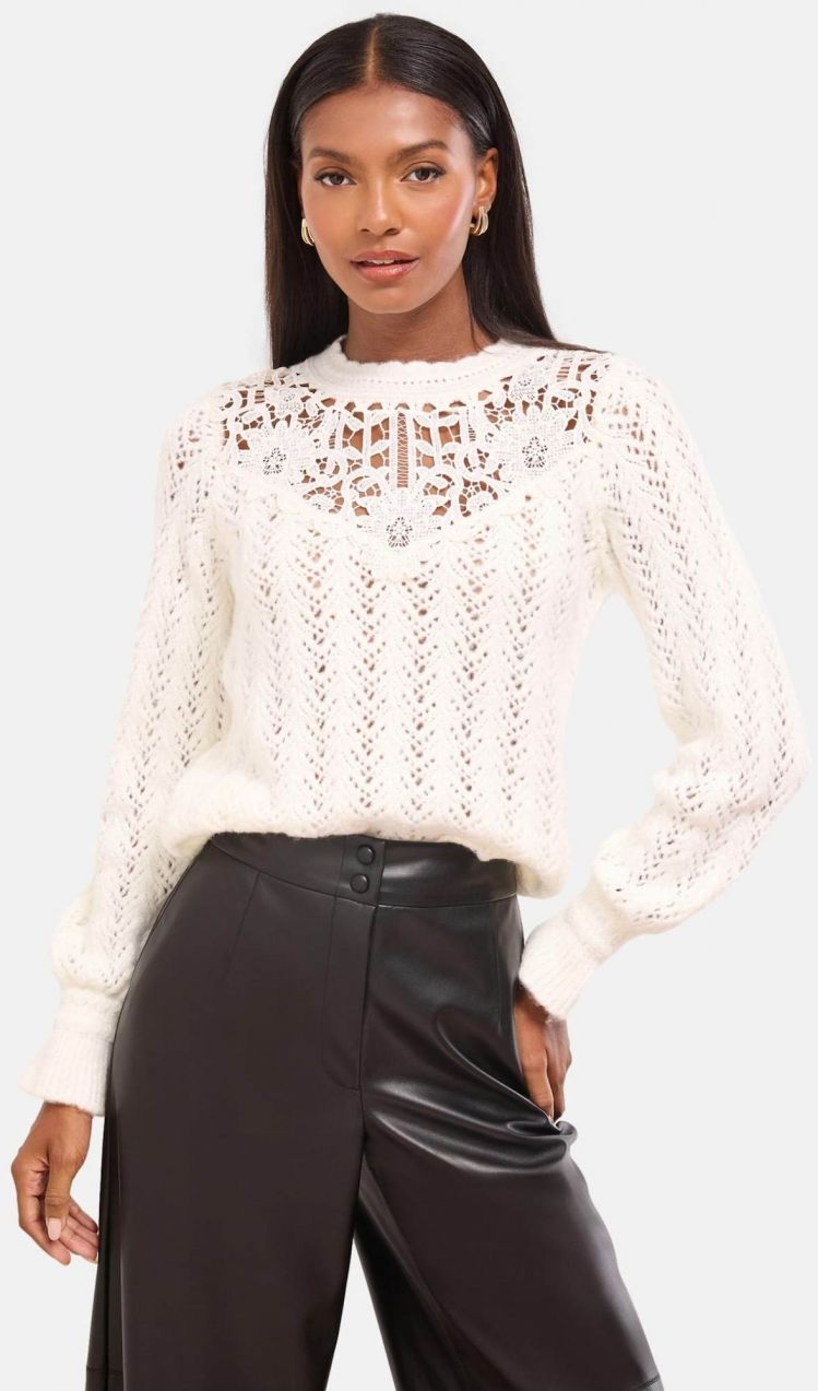 Lipsy Sveter  biela ako vlna