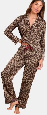 Lipsy Pyžamo  hnedá / kapučíno / bordová