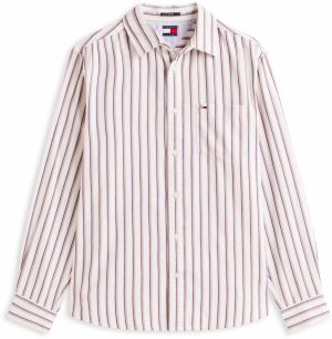 Tommy Jeans Košeľa  levanduľová / burgundská / prírodná biela