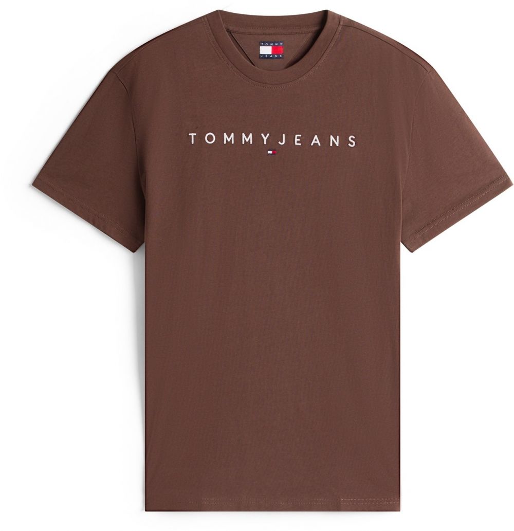 Tommy Jeans Tričko  čokoládová / biela