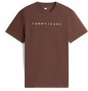 Tommy Jeans Tričko  čokoládová / biela