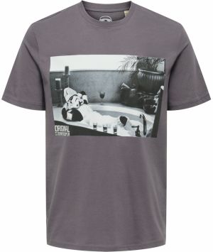 Only & Sons Tričko 'ONSSTORMTROOPER'  sivá / čierna / biela