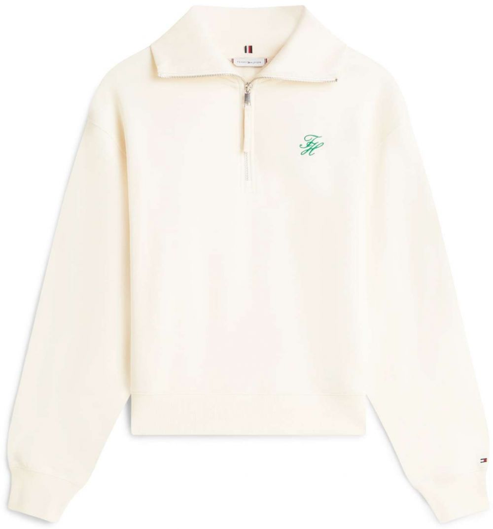 TOMMY HILFIGER Mikina  svetlobéžová / zelená