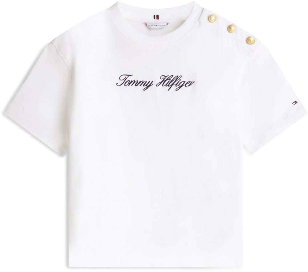 TOMMY HILFIGER Tričko  čierna / biela