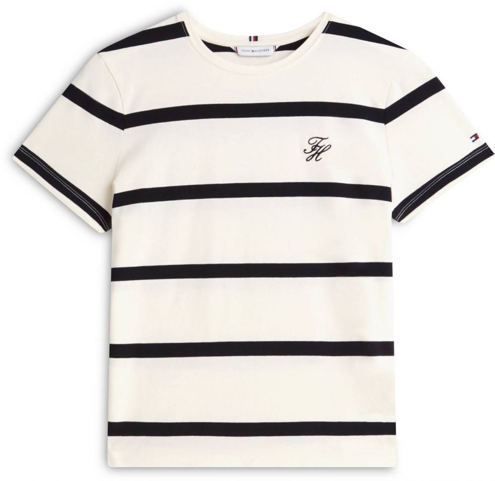 TOMMY HILFIGER Tričko  béžová / čierna