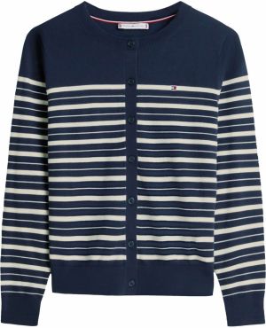 TOMMY HILFIGER Kardigán  námornícka modrá / biela