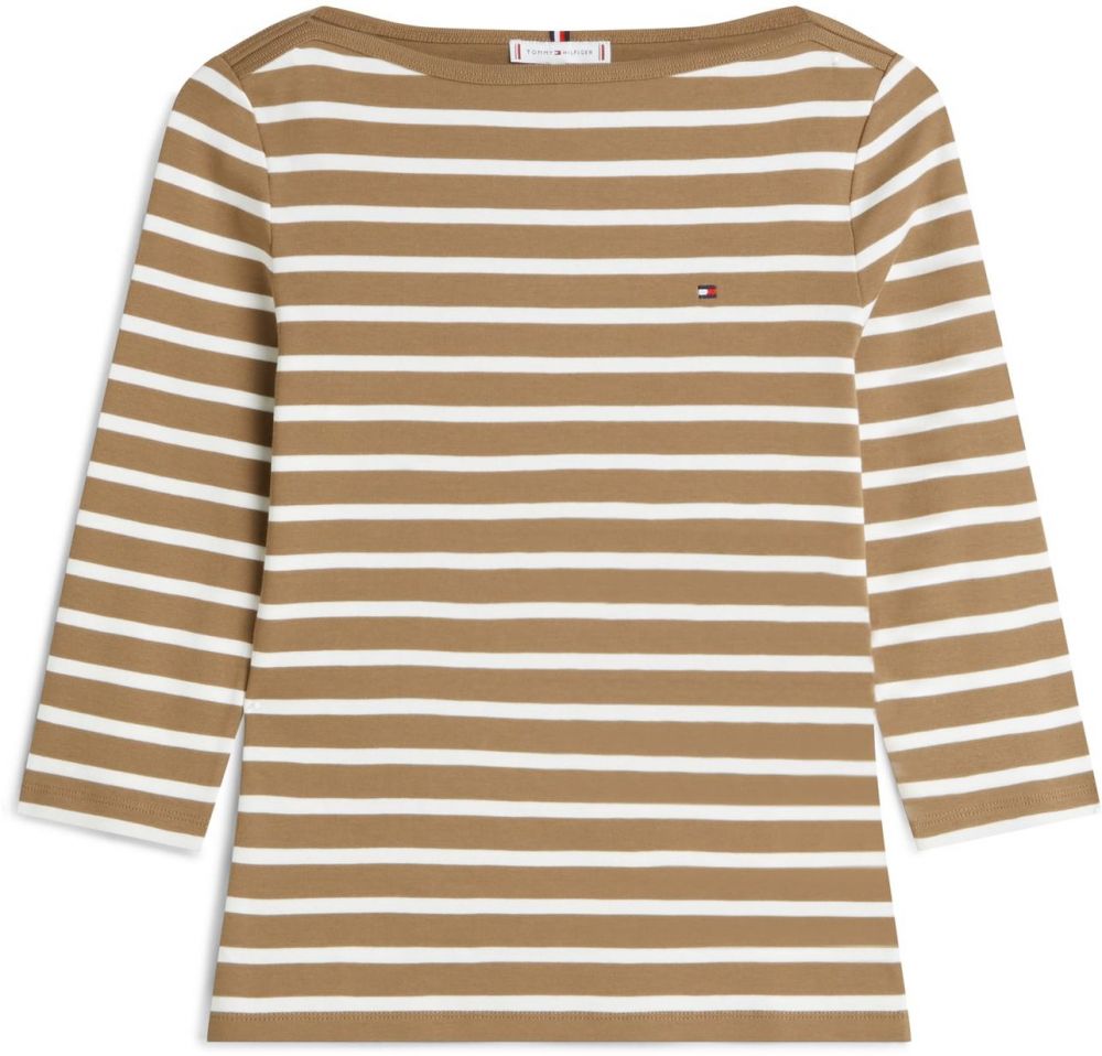 TOMMY HILFIGER Tričko 'New Cody'  hnedá / biela