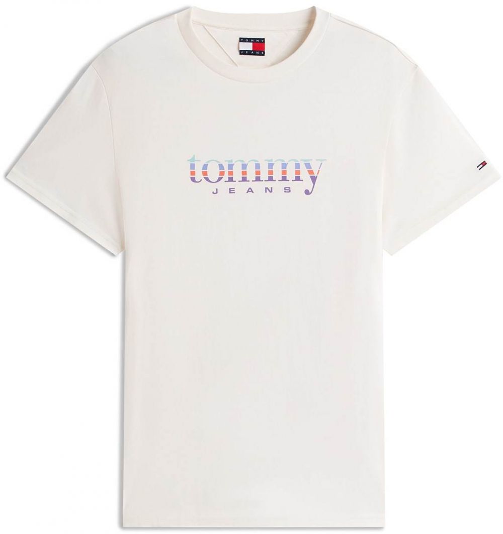 Tommy Jeans Tričko  svetlomodrá / levanduľová / tmavooranžová / biela