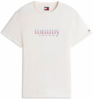 Tommy Jeans Tričko  svetlomodrá / levanduľová / tmavooranžová / biela
