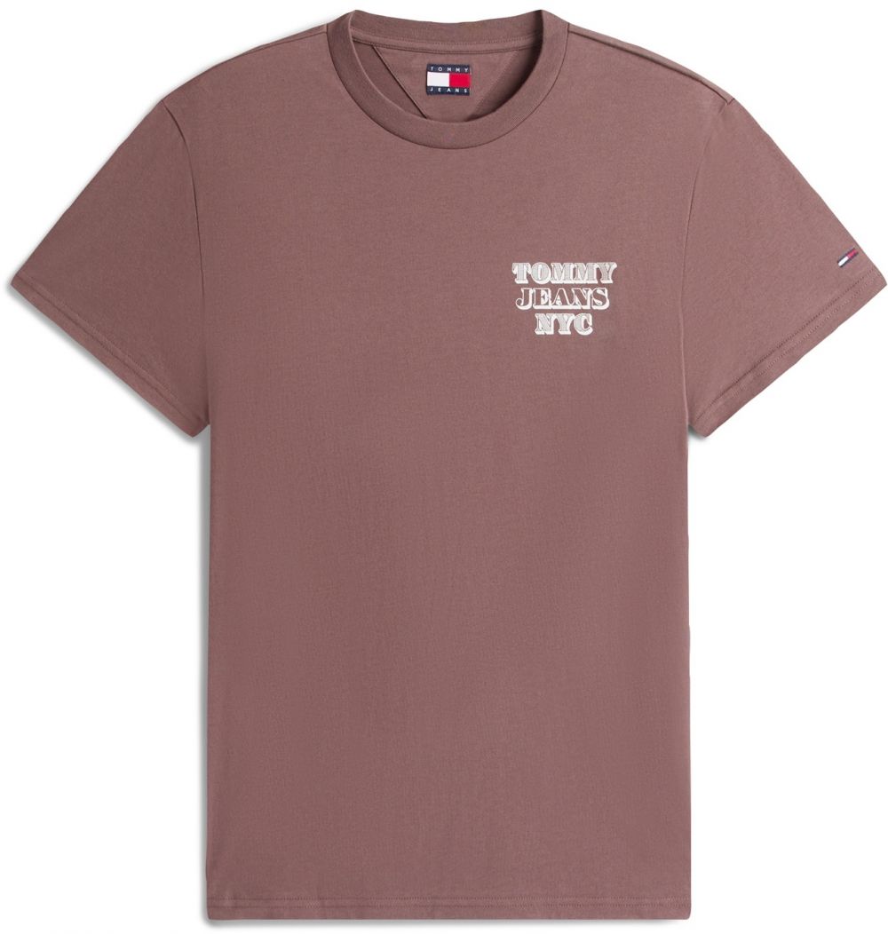 Tommy Jeans Tričko 'ENTRY BILLS'  hnedá / biela