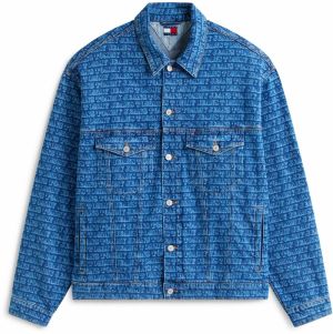 Tommy Jeans Prechodná bunda 'AOP'  modrá denim / biela