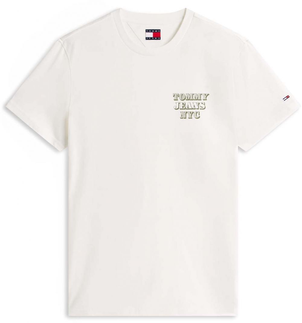 Tommy Jeans Tričko  tmavozelená / biela