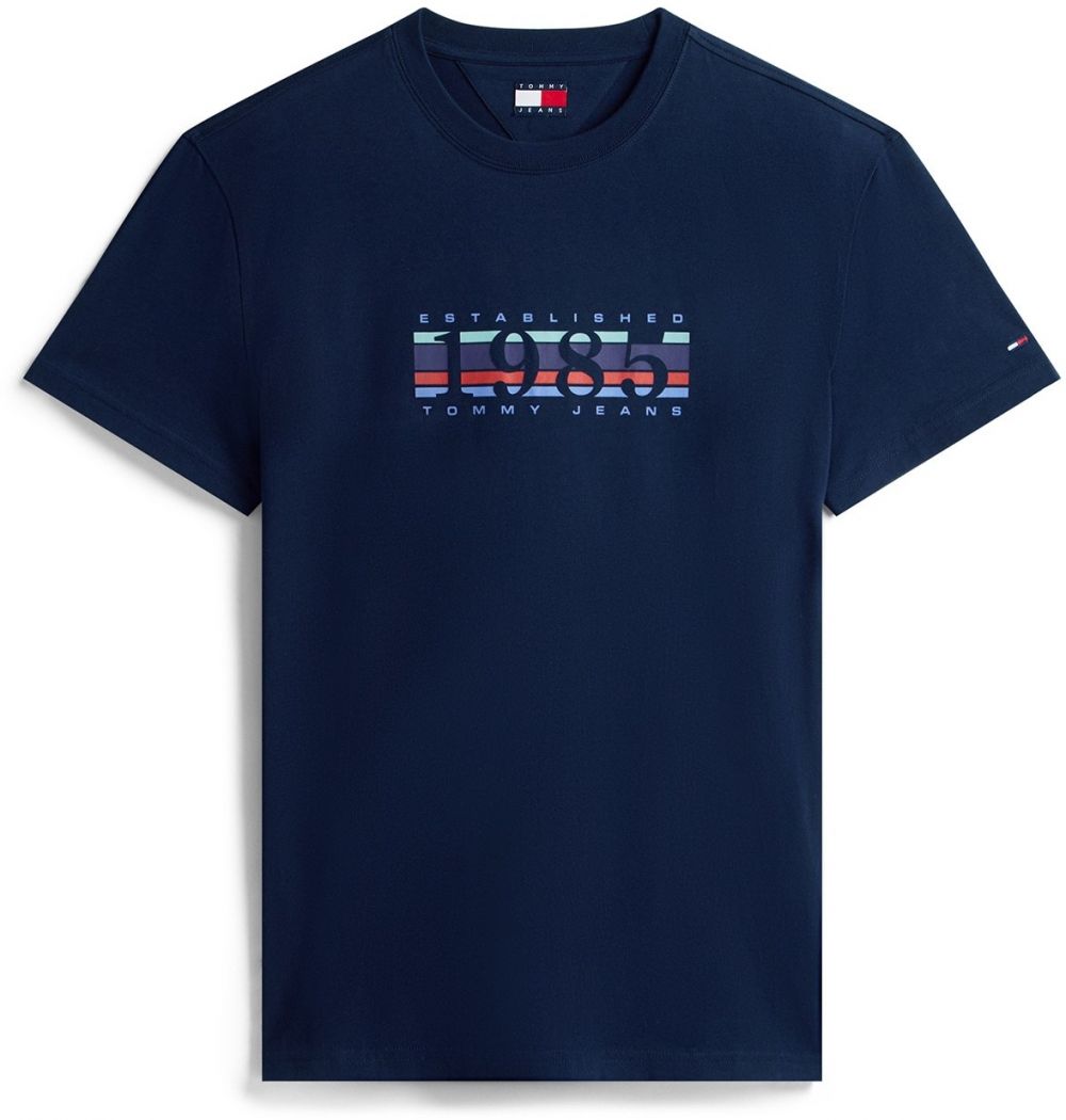 Tommy Jeans Tričko  námornícka modrá / svetlomodrá / fialová / červená
