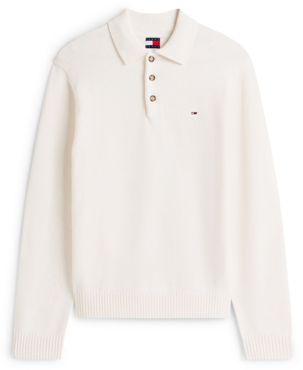 Tommy Jeans Sveter 'ESSENTIAL'  námornícka modrá / červená / biela / biela ako vlna