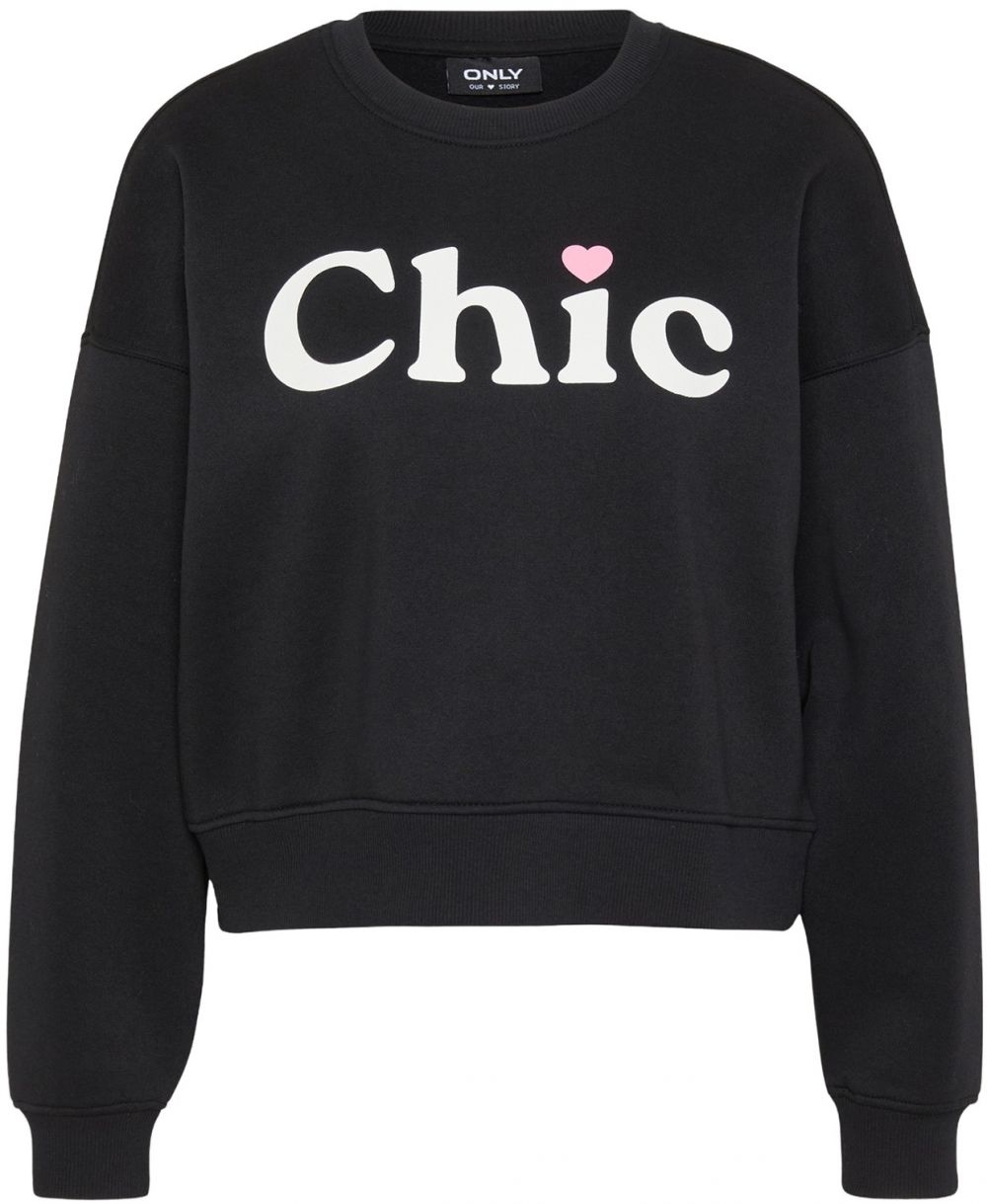 Only Petite Mikina 'ONLBEST'  svetloružová / čierna / biela