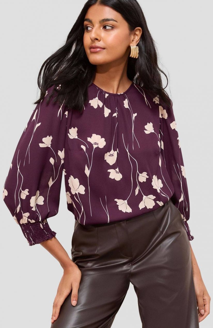 Friends Like These Blúzka  farba ťavej srsti / baklažánová