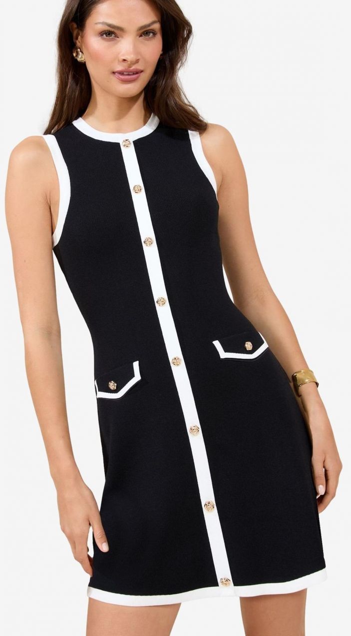 Lipsy Šaty  čierna / biela