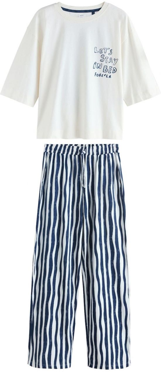 Next Pyžamo  tmavomodrá / biela