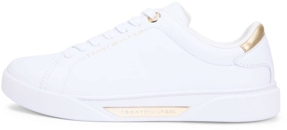 TOMMY HILFIGER Nízke tenisky 'ESSENTIAL'  zlatá / biela