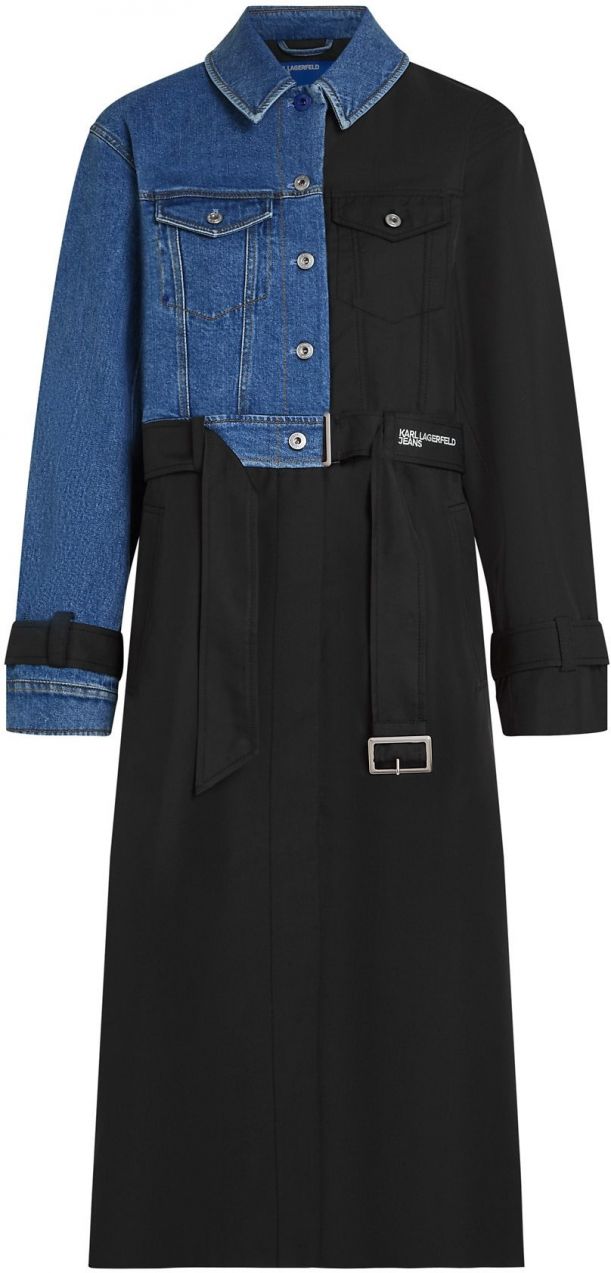 KARL LAGERFELD JEANS Prechodný kabát  modrá / čierna