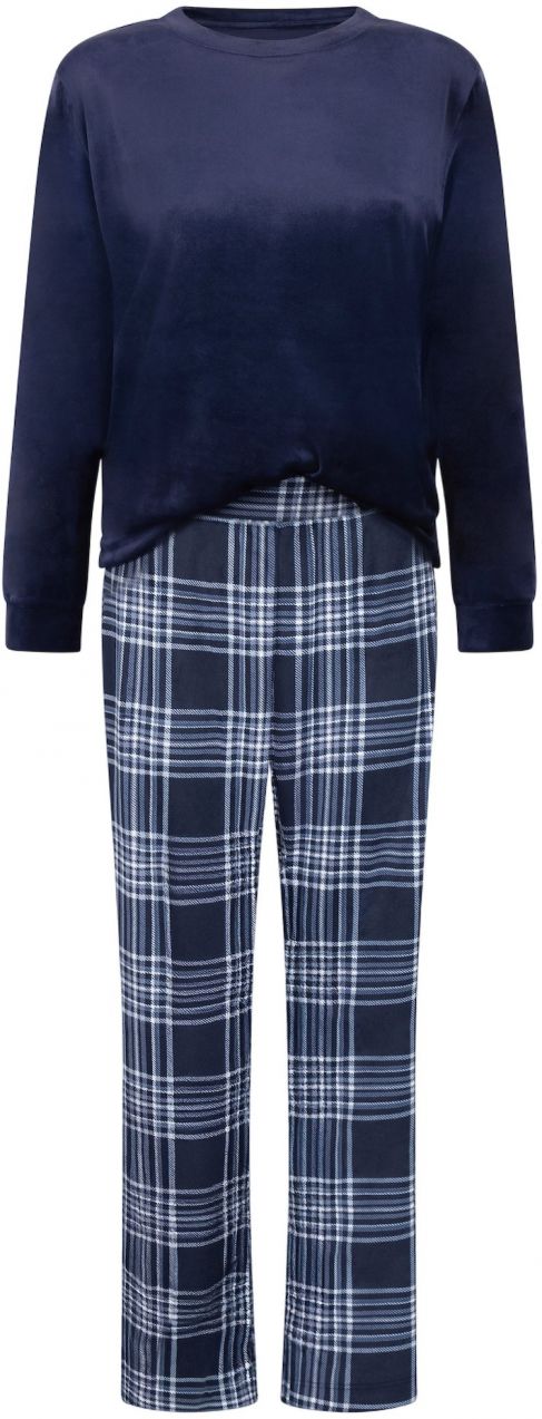 Hunkemöller Pyžamo  námornícka modrá / modrá melírovaná / šedobiela