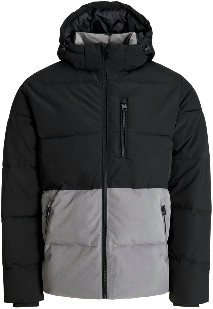 Jack & Jones Plus Zimná bunda 'JJEOWEN'  antracitová / svetlosivá